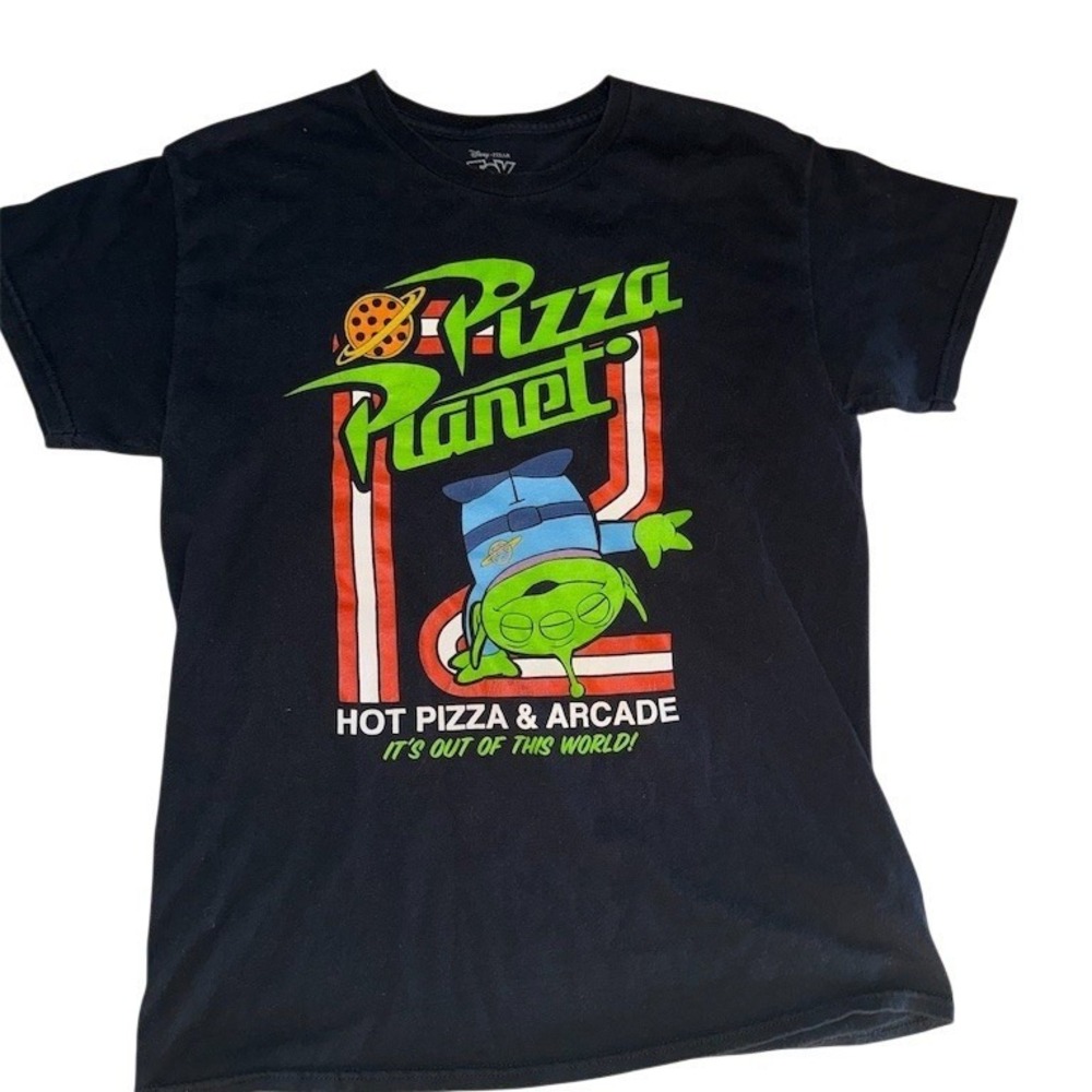 Toy Story Pizza Planet Alien Hot Pizza & Arcade Graphic T-Shirt Men's M 90’s